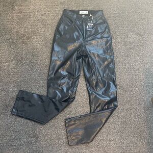 Abercrombie NWT black faux leather pants